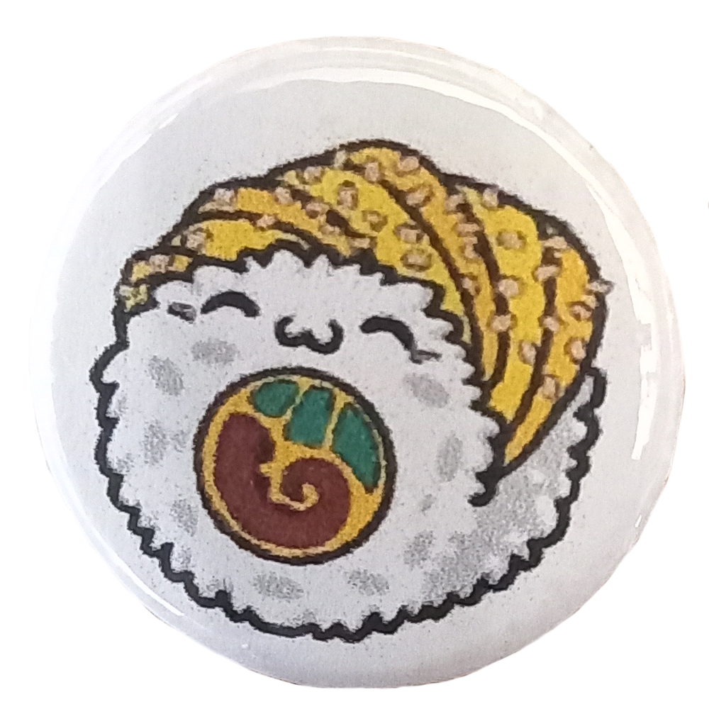 Badge Sushi Blanc Rond