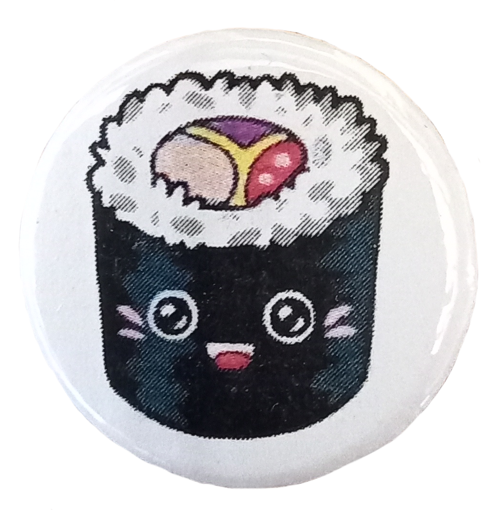 Badge Sushi Noir Rond