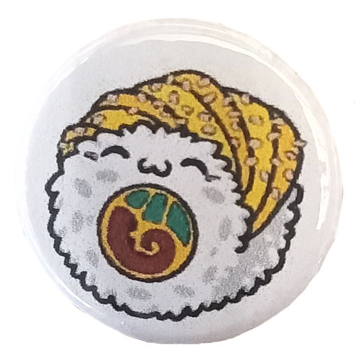 Badge Sushi Blanc Rond